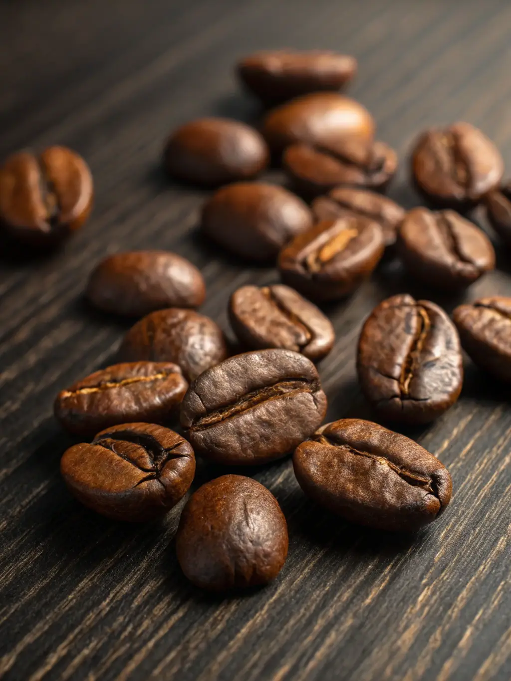 A close-up shot of freshly roasted single-origin coffee beans from Colombia, showcasing their rich color and texture, placed in a burlap sack with the Tunungua Farms logo.