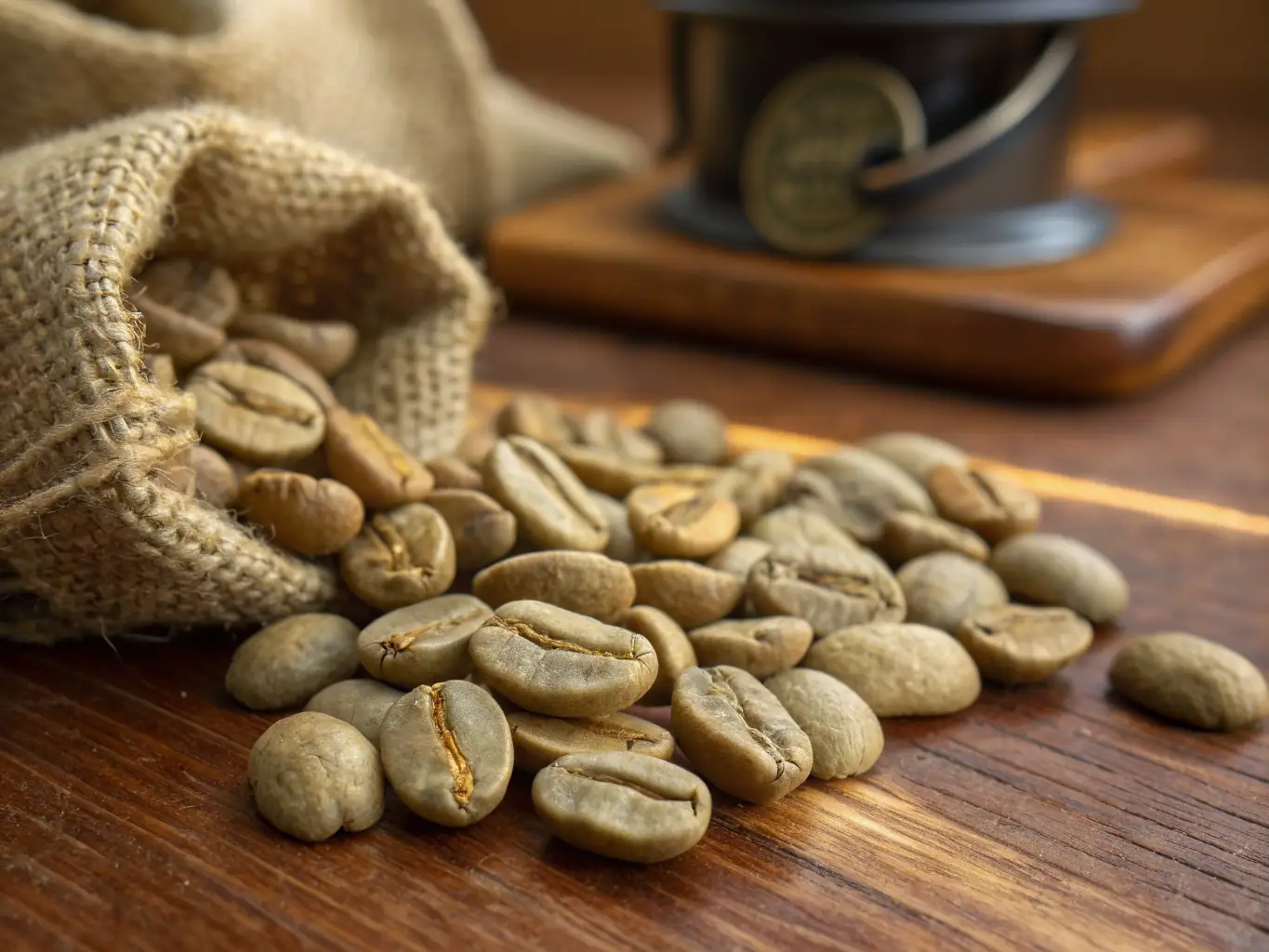 A high-quality bag of Ethiopian Yirgacheffe single origin coffee beans, medium roast, with a label featuring Ethiopian landscapes and coffee plant illustrations, displayed in a well-lit setting emphasizing the rich brown beans.